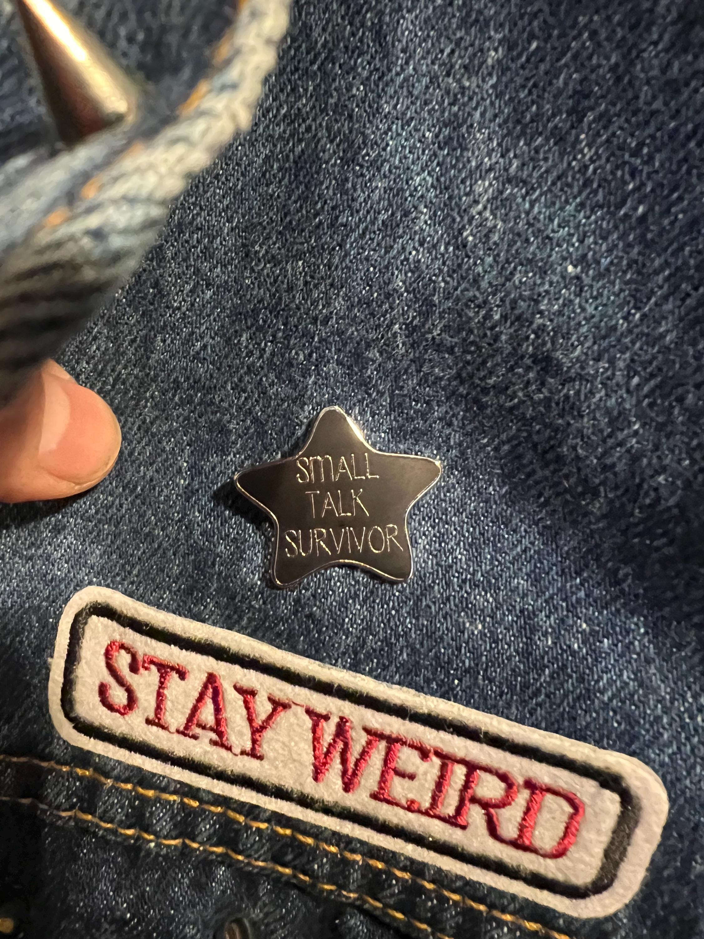 introvert goth pins and badges star enamel pins punk accessories gothic pinback buttons small talk survivor black star introvert gift dark