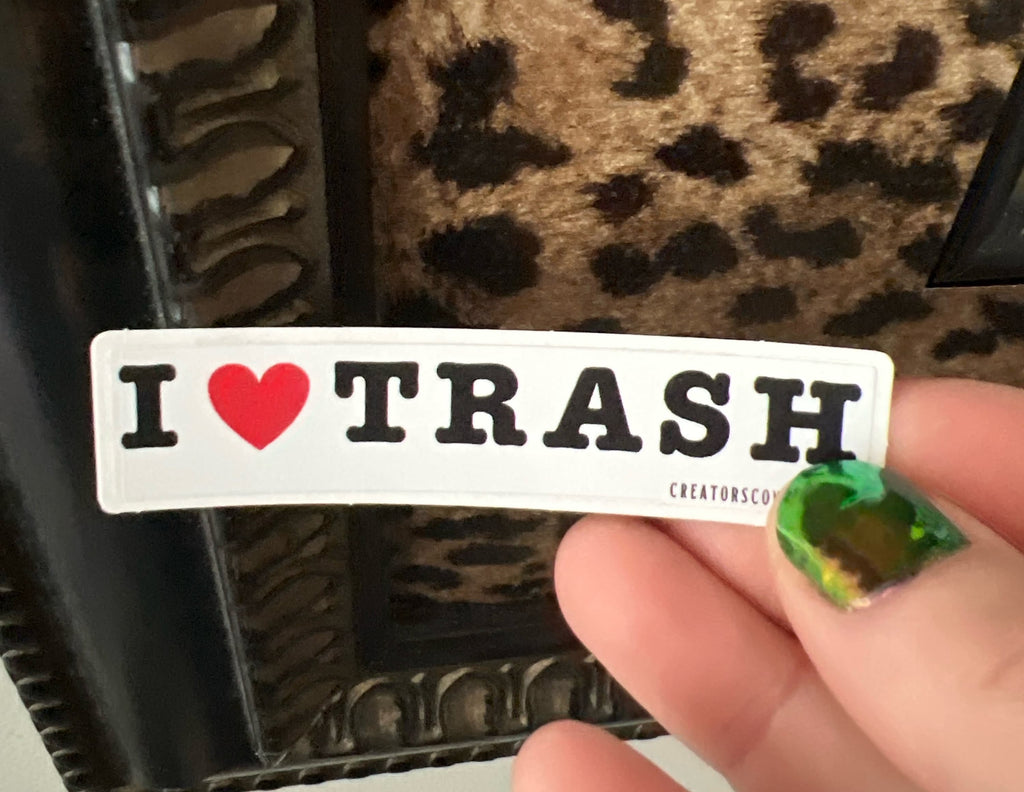 funny stickers punk stickers goth stickers sarcastic stickers for her I love trash vinyl sticker removable waterproof decal journal sticker