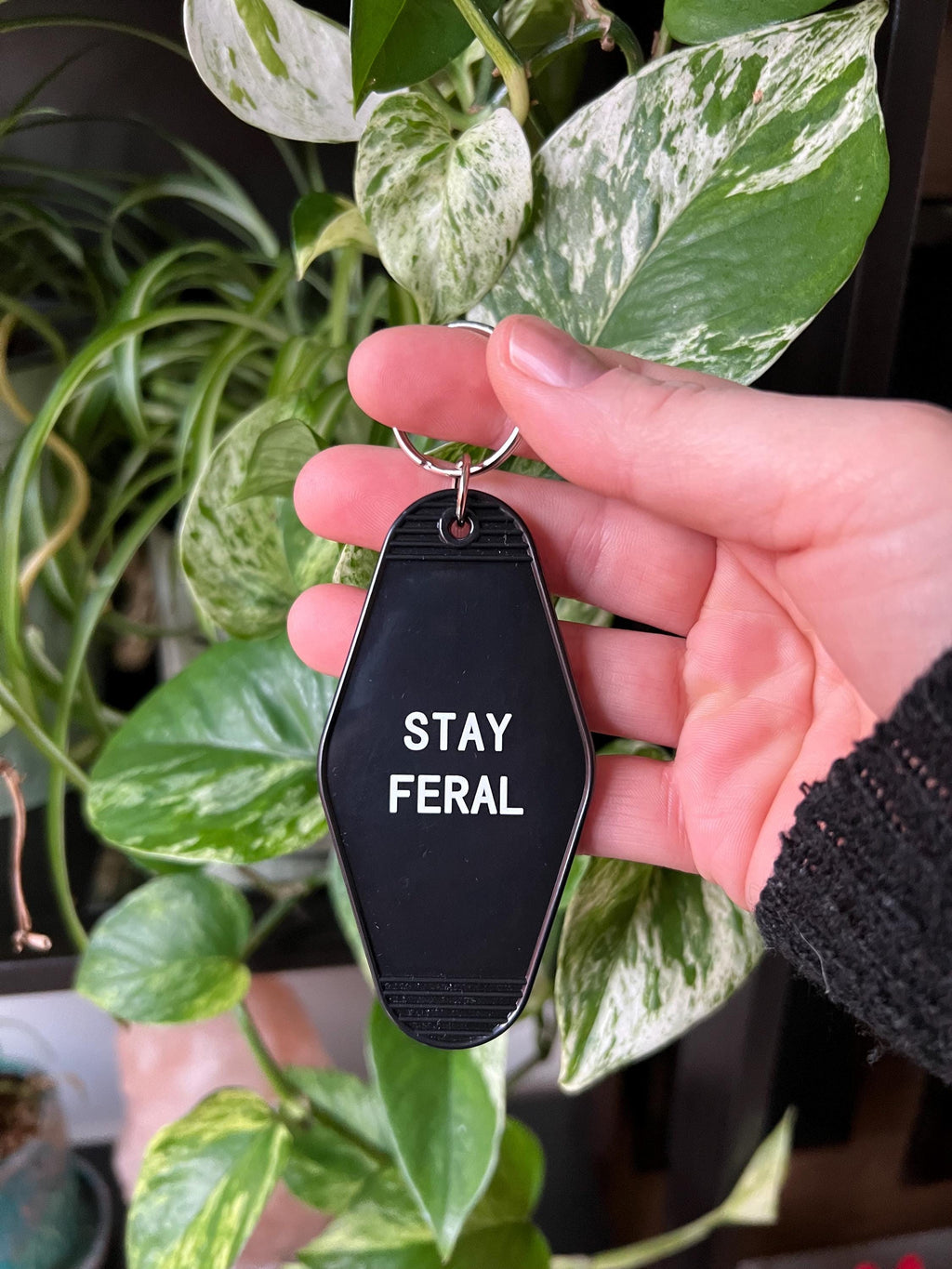 gothic keychain stay feral key chain anatomical key chain ribcage goth keyring punk accessories gothic accessories black and white edgy