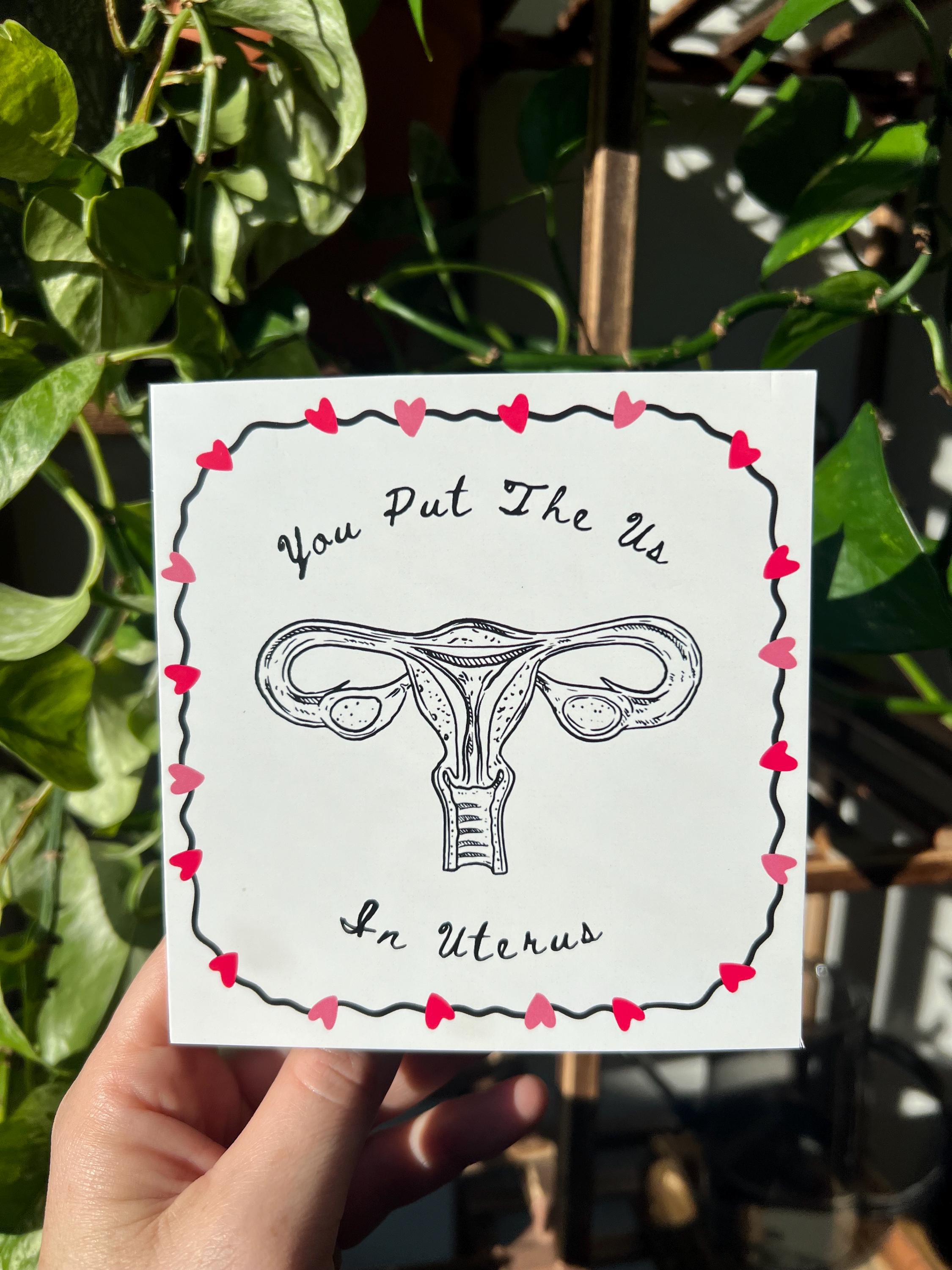 You put the Us in Uterus greeting card with envelope