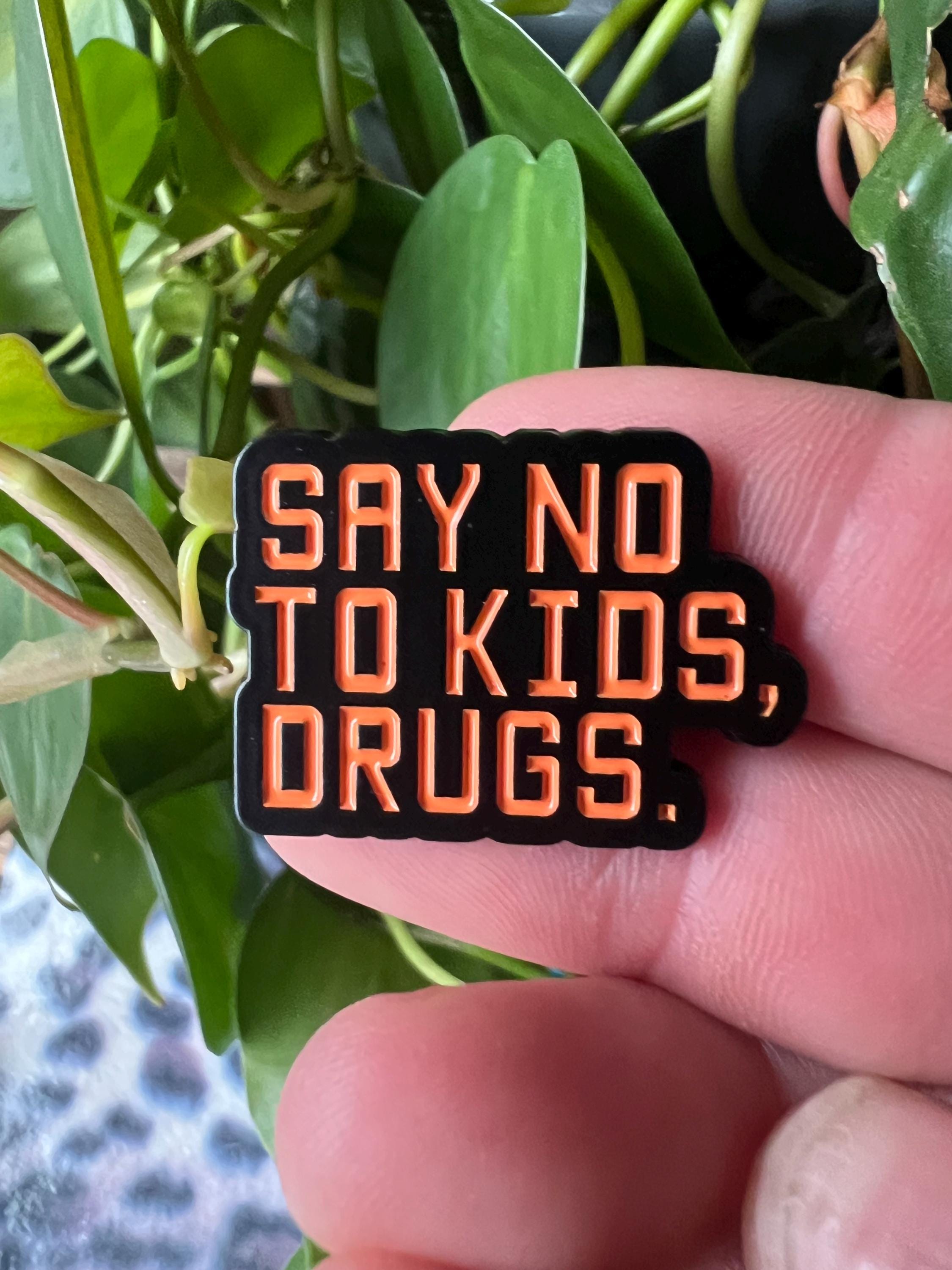 dark humor punk enamel pins goth say no to kids drugs buttons and badges nsfw mature 420 pinback buttons cannabis gifts