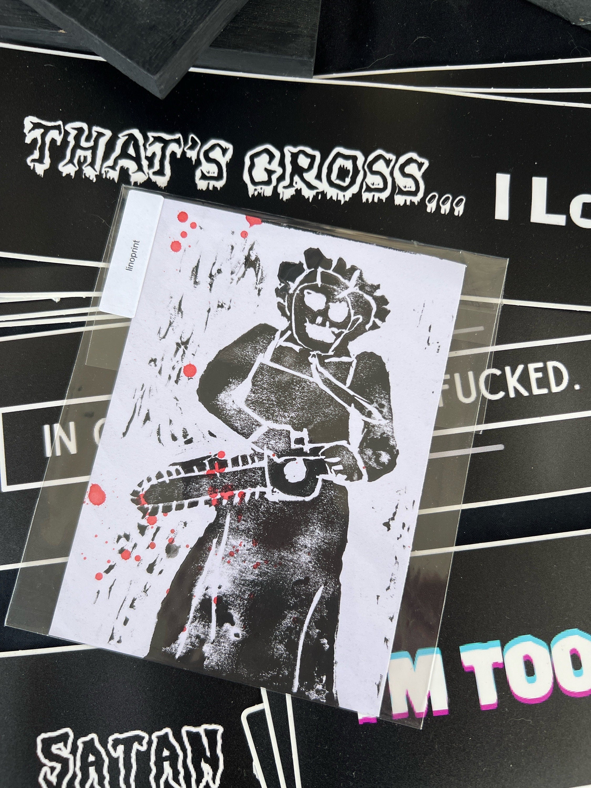 Texas Chainsaw Massacre Lino Print Horror Home Decor