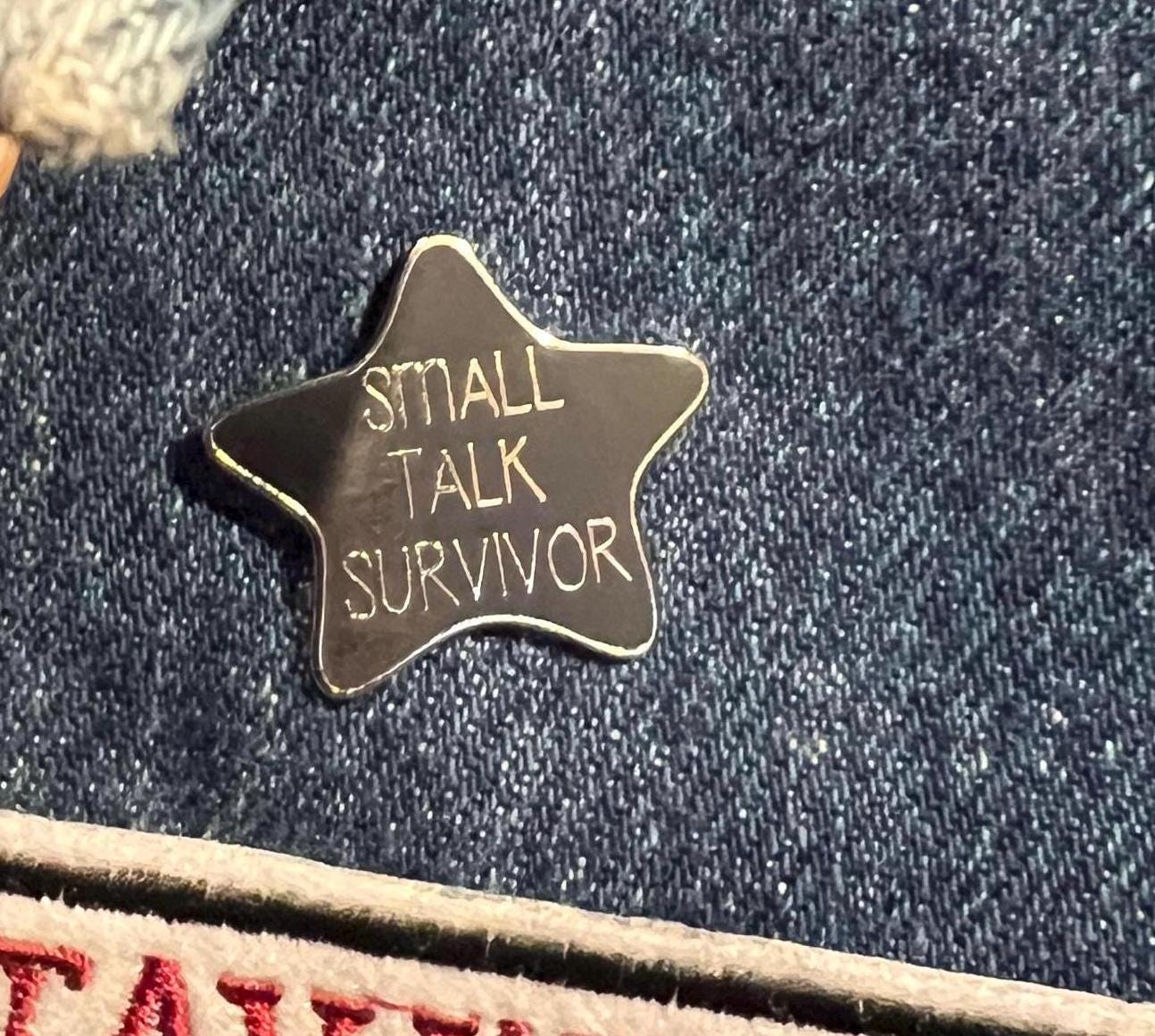 introvert goth pins and badges star enamel pins punk accessories gothic pinback buttons small talk survivor black star introvert gift dark