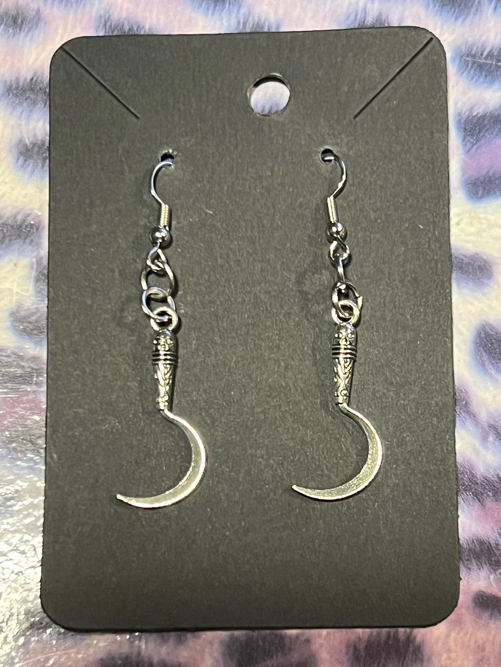 gothic scythe earrings punk jewelry grim reaper jewellery alternative stainless steel goth jewelry grim reaper dark accessories