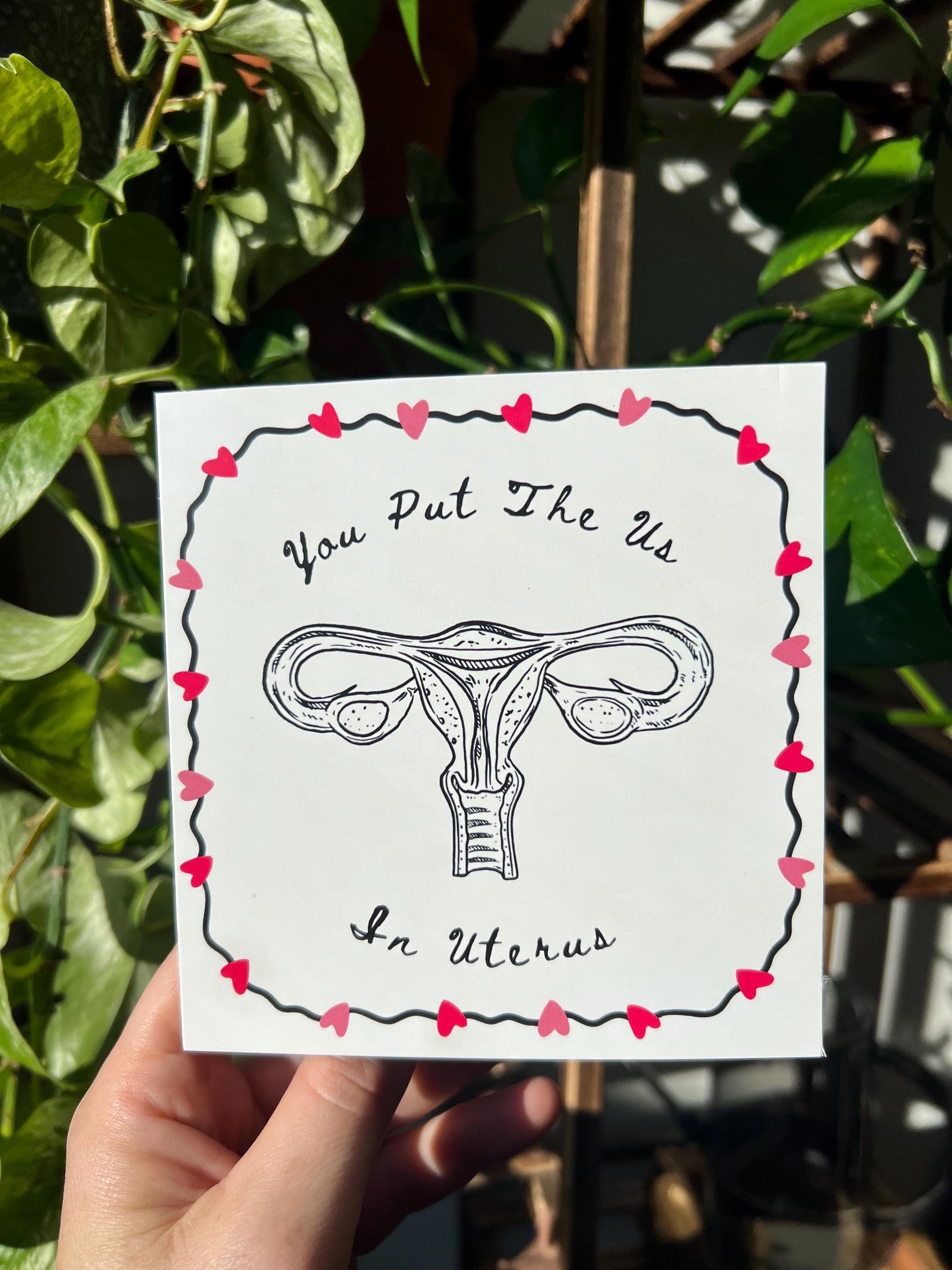 You put the Us in Uterus greeting card with envelope