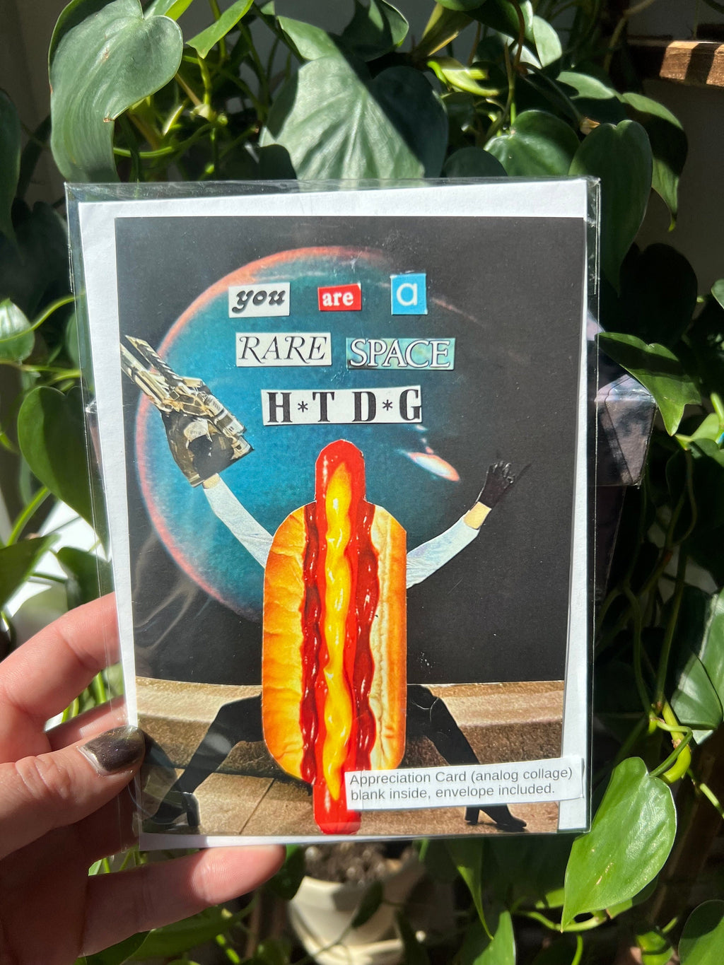 Appreciation Card "You are a Rare Space Hotdog" with envelope