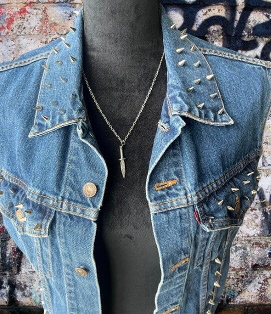 gothic necklace knife jewelry punk necklace stainless steel goth jewellery horror necklace stainless steel dagger jewelry