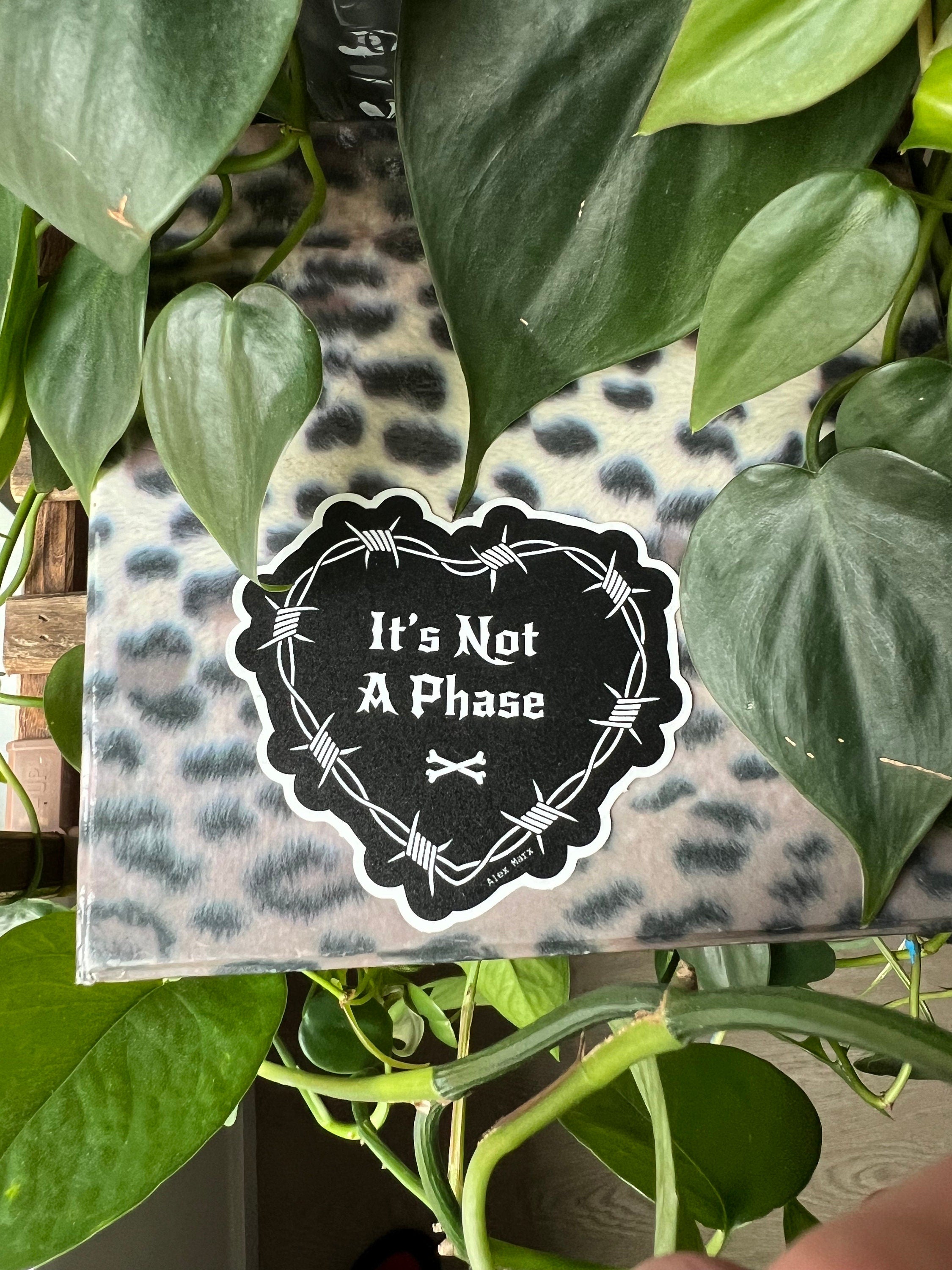 gothic heart stickers goth decals it’s not a phase sticker barbed wire sticker
