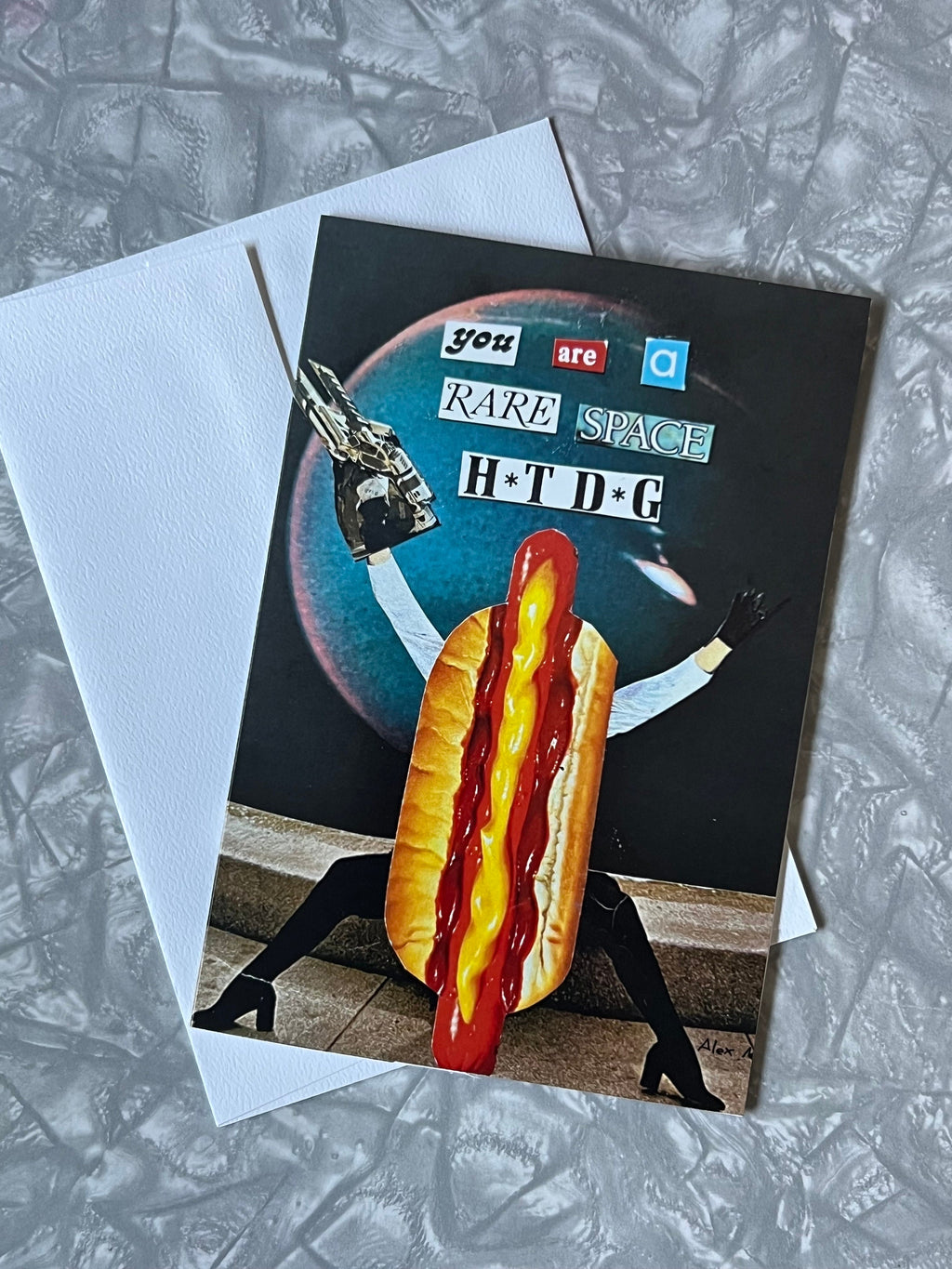 Appreciation Card "You are a Rare Space Hotdog" with envelope