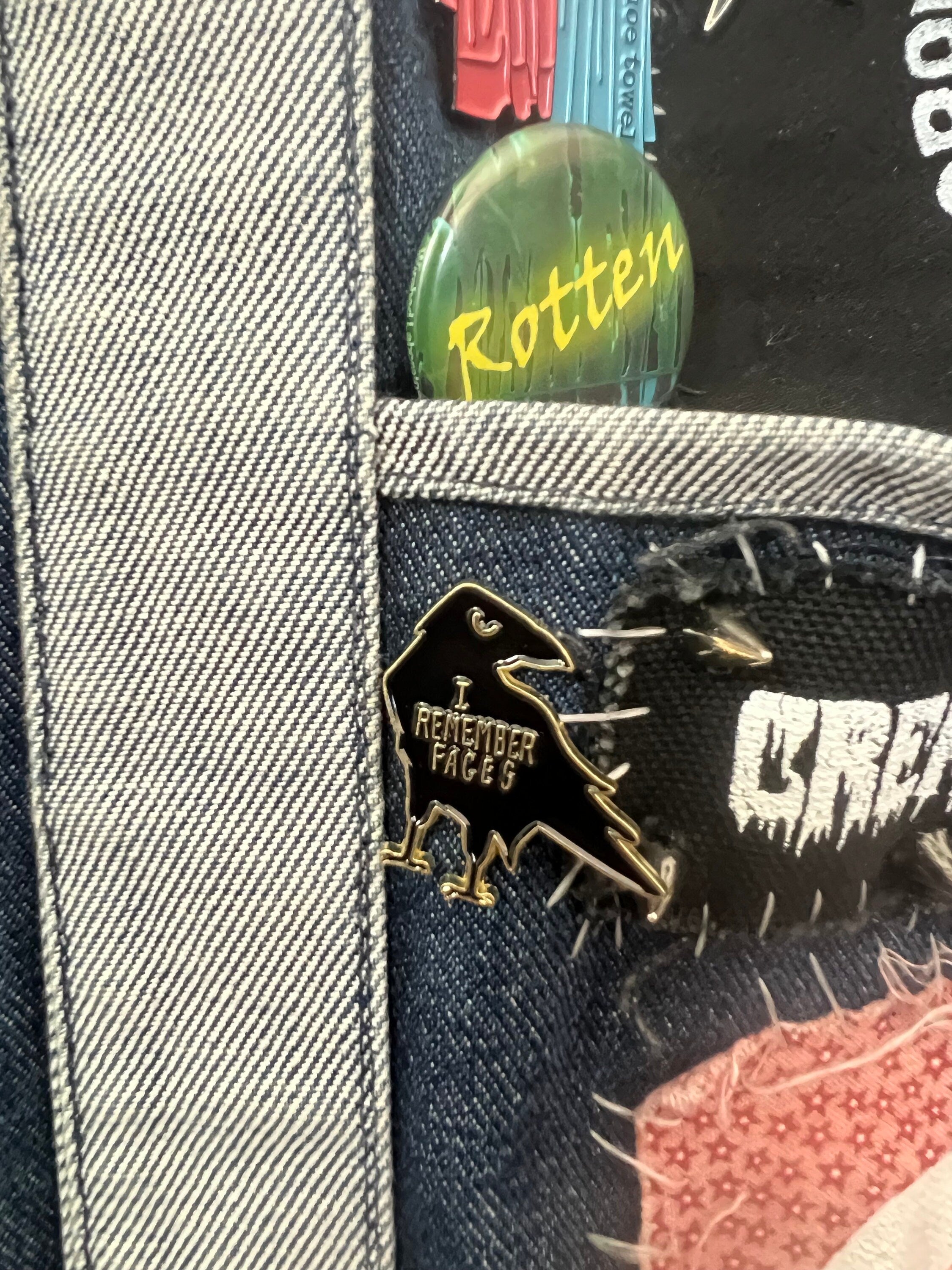 gothic crow pins and badges goth dark humor pins funny animal pins goth accessories punk enamel pins and pinback buttons black bird