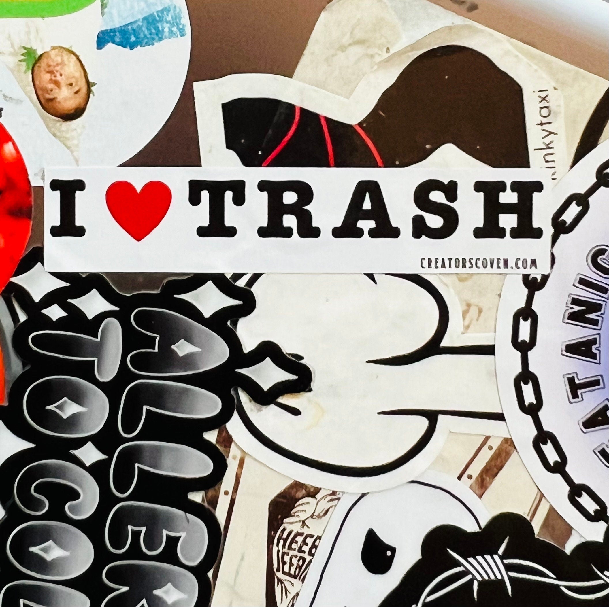 funny stickers punk stickers goth stickers sarcastic stickers for her I love trash vinyl sticker removable waterproof decal journal sticker