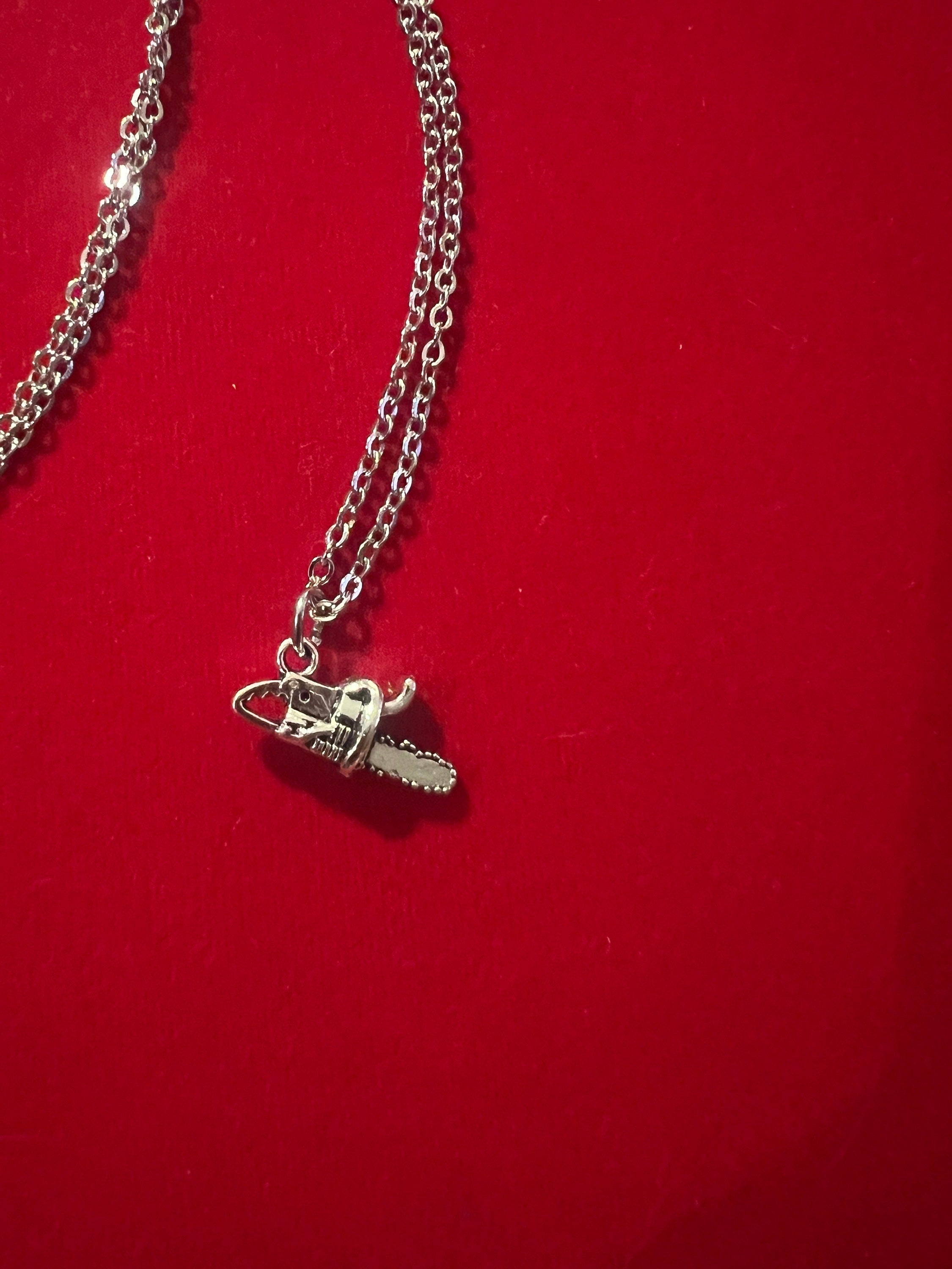 chainsaw necklace goth jewelry punk accessories gothic necklace stainless steel jewelry punk necklace miniature chainsaw jewelry