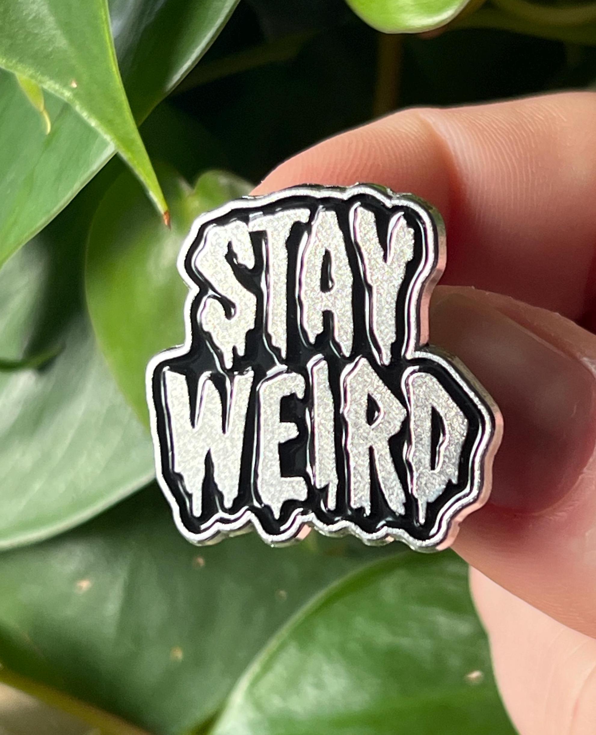 goth pins punk accessories “stay weird” gothic pins and badges grunge pins punk the cramps weird accessories