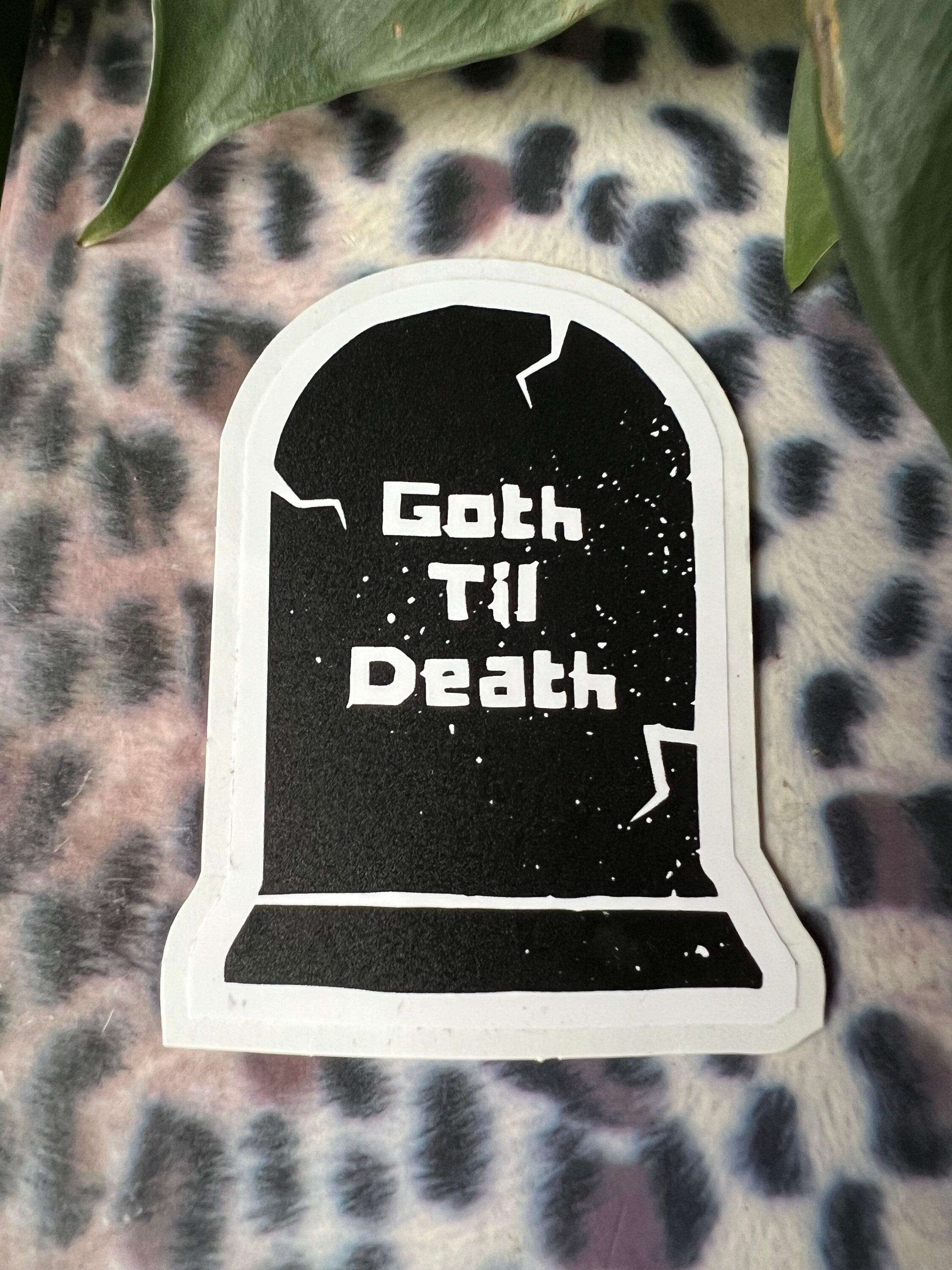 goth til death gothic vinyl stickers gravestone