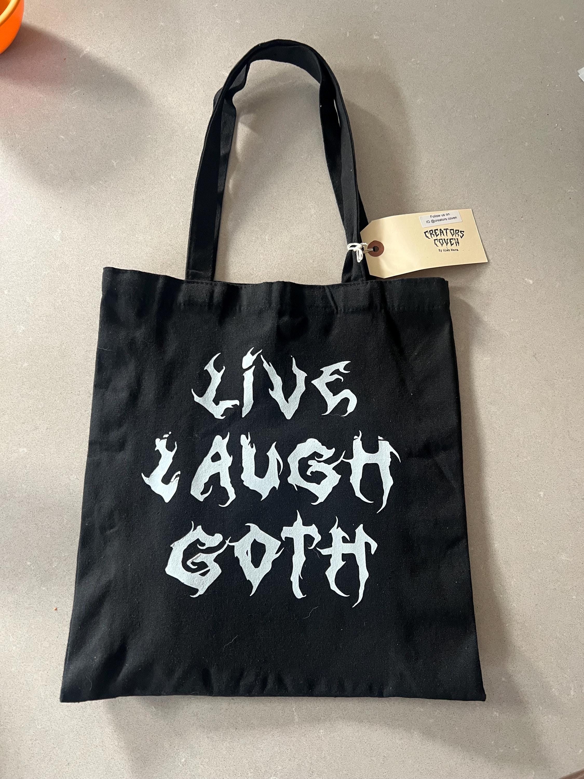 Live Laugh Goth black tote bag