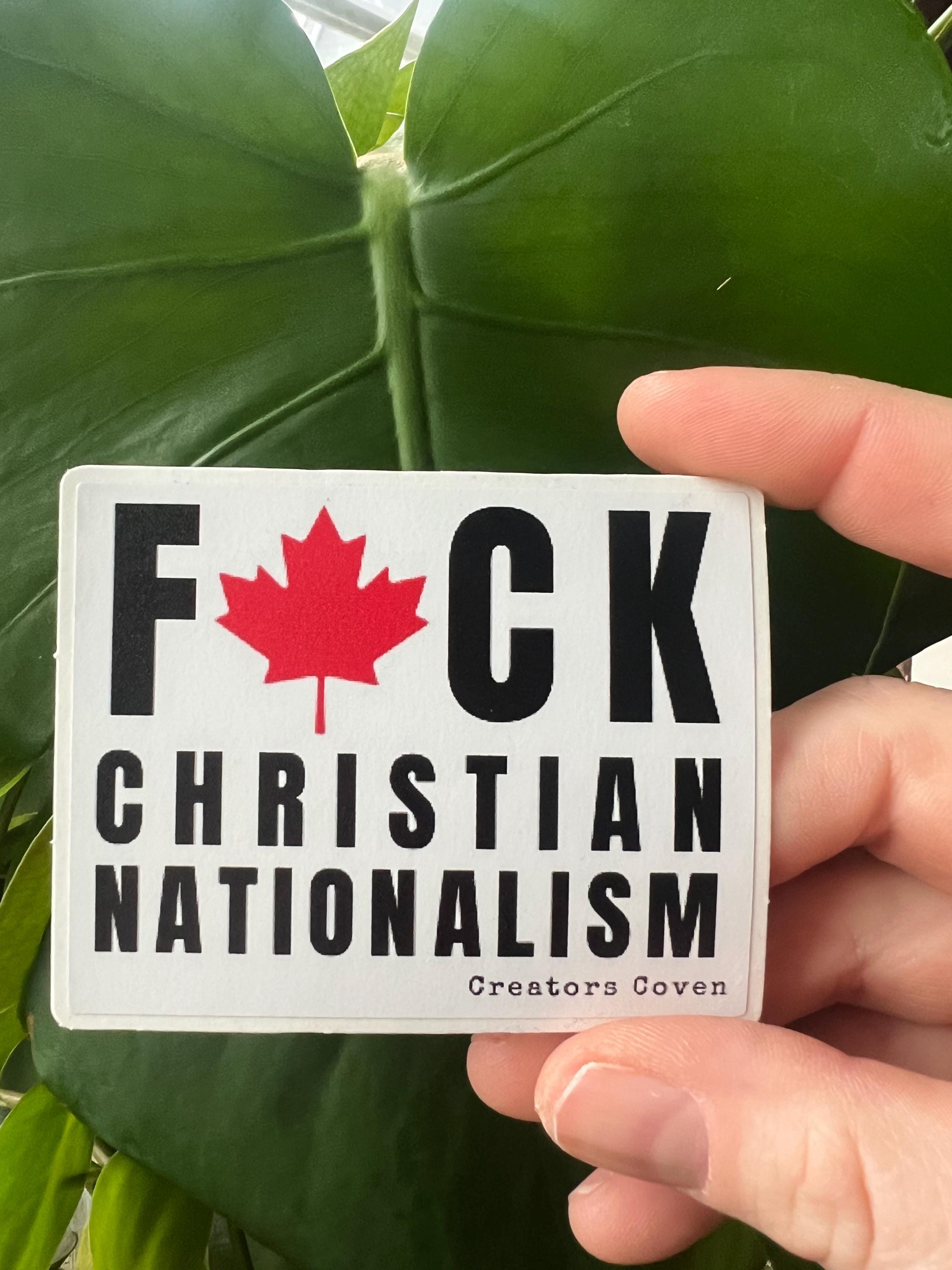 Fuck Christian Nationalism Vinyl Sticker anti-fascist decal