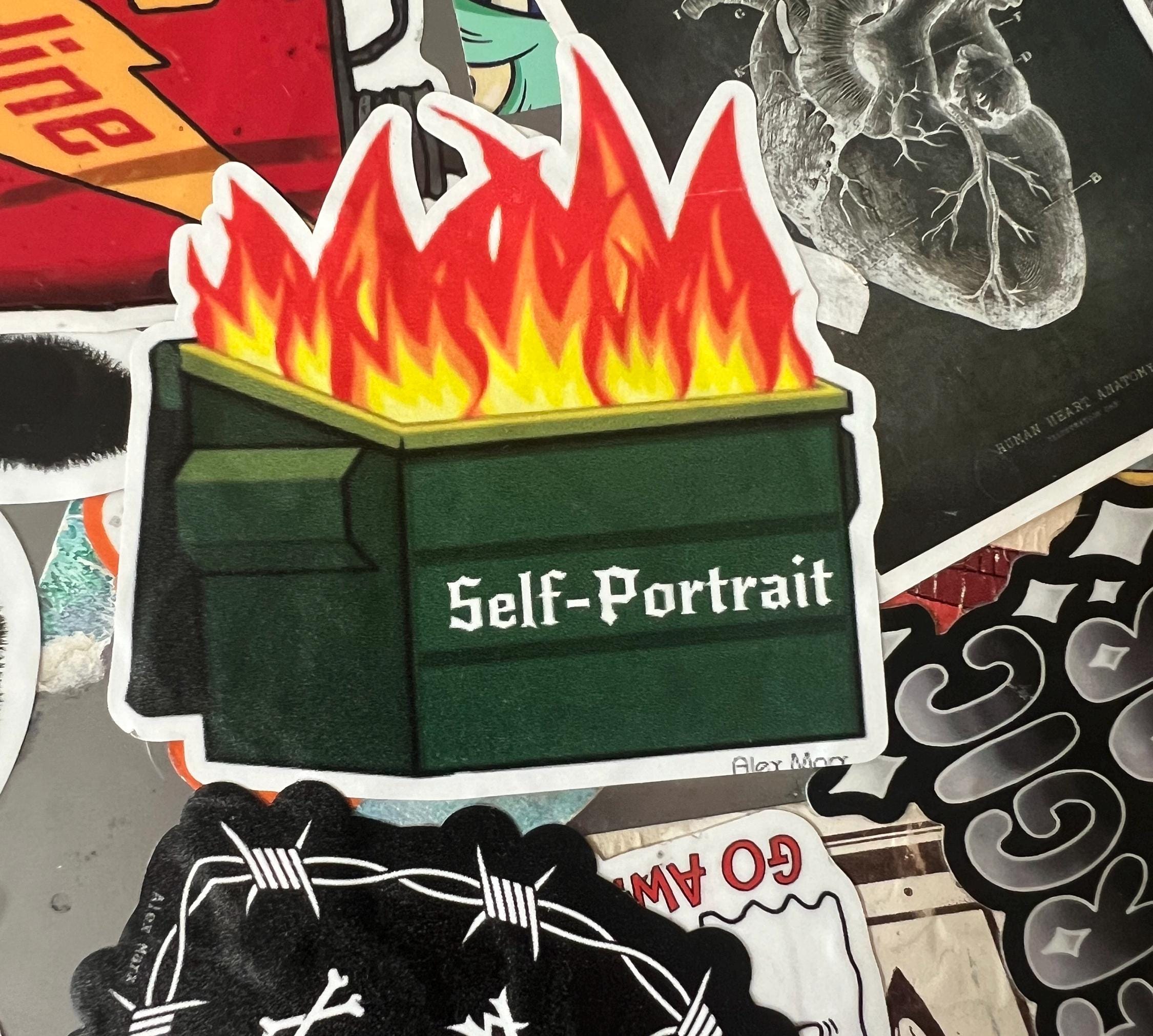 dark humor funny stickers dumpster fire decals funny bumper stickers laptop stickers queer punk decal stickers weird stickers waterproof