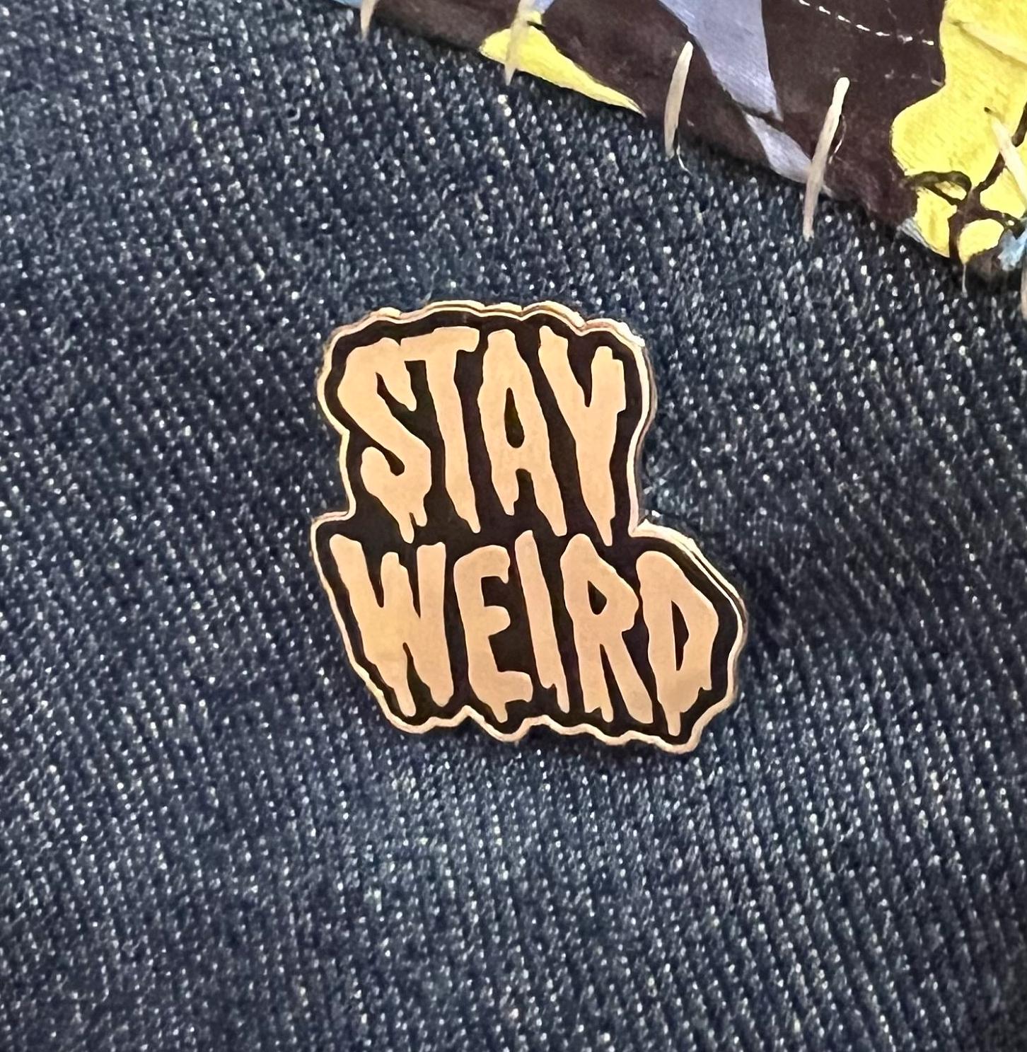 goth pins punk accessories “stay weird” gothic pins and badges grunge pins punk the cramps weird accessories