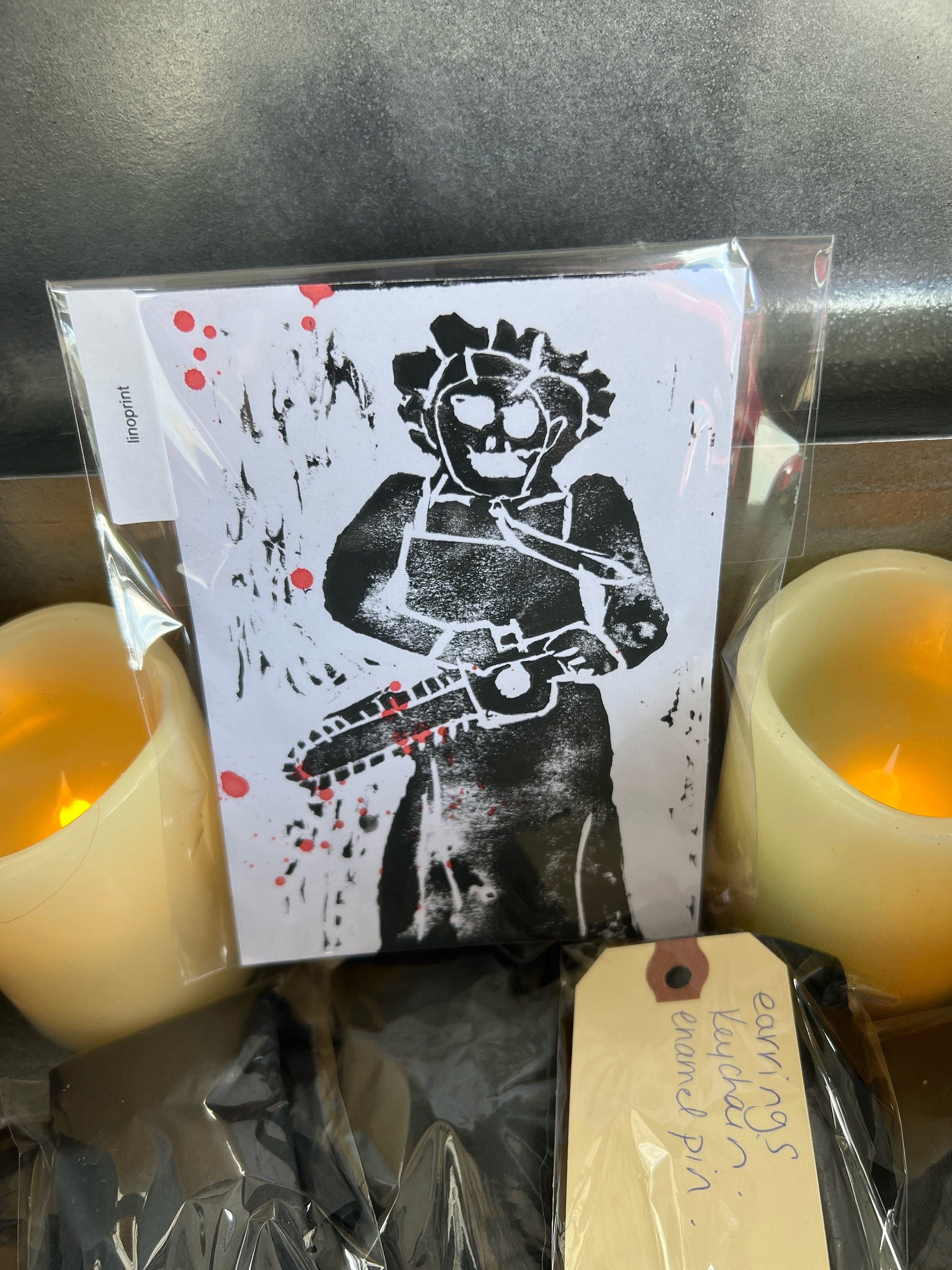 Texas Chainsaw Massacre Lino Print Horror Home Decor