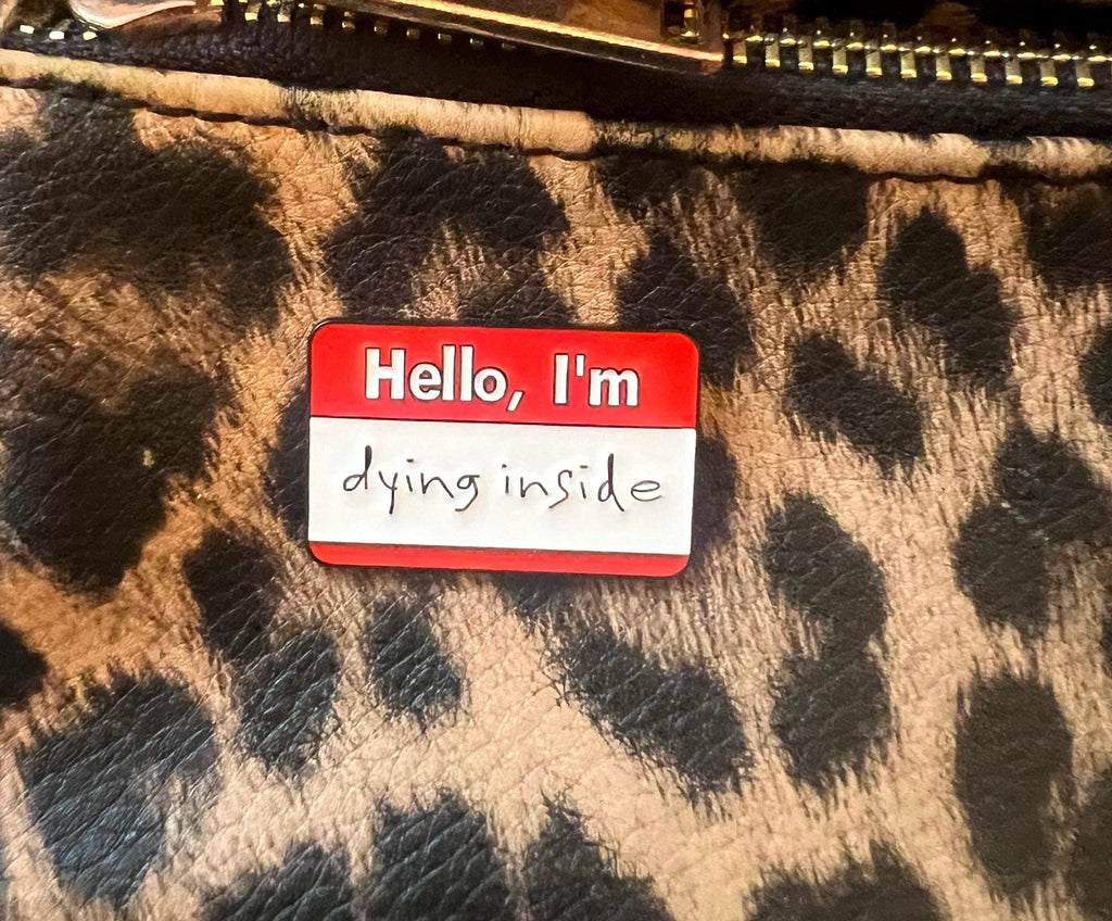 goth enamel pins dark humor pins and badges punk pins gothic accessories im dying inside punk accessories grunge pins