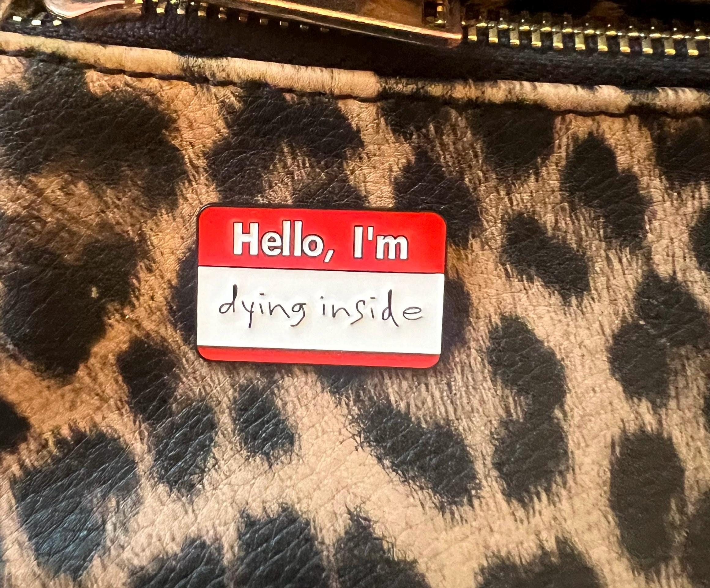 goth enamel pins dark humor pins and badges punk pins gothic accessories im dying inside punk accessories grunge pins