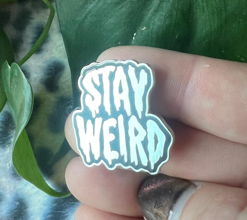 goth pins punk accessories “stay weird” gothic pins and badges grunge pins punk the cramps weird accessories