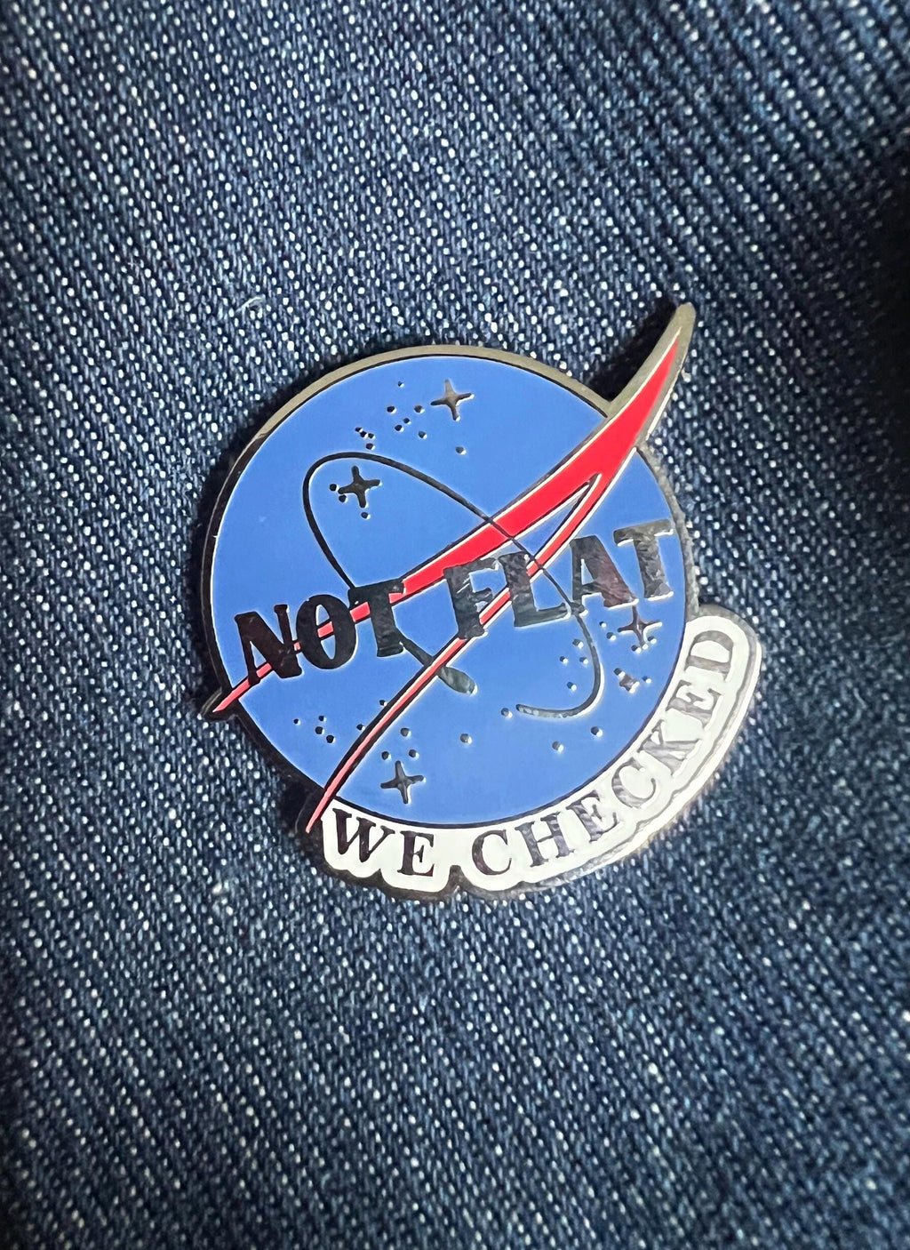 funny pins space badges punk pins nasa enamel pin science astronaut pin science gift not flat we checked hard enamel pins Earth button