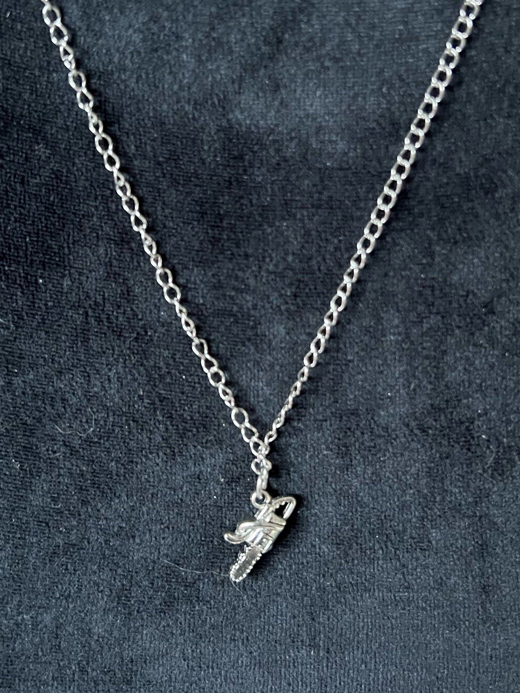 chainsaw necklace goth jewelry punk accessories gothic necklace stainless steel jewelry punk necklace miniature chainsaw jewelry